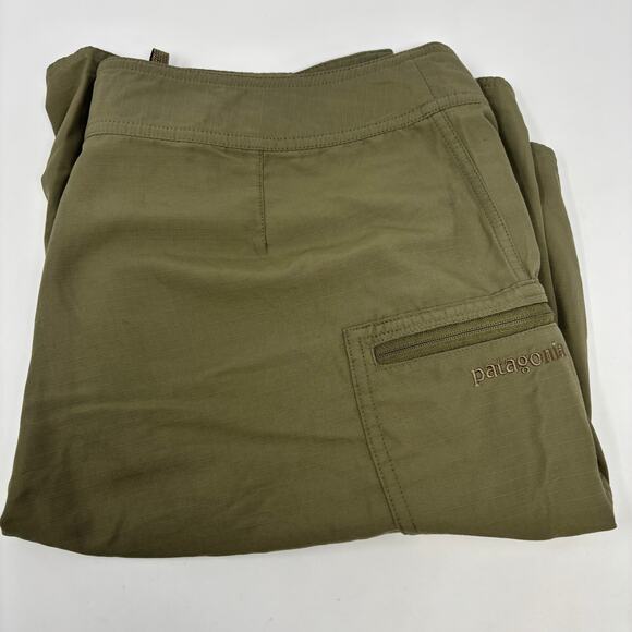 Patagonia Mens Sz34 Olive Green Drawstrings Nylon Cargo Hiking Shorts - Picture 1 of 5
